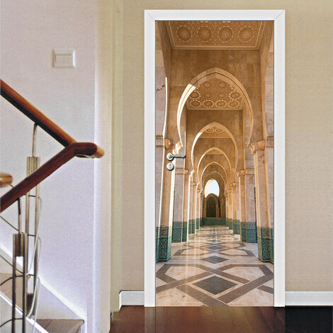StyleL 77x200 cm 3D Adesivo per Porta Cantina per Vini Murale Trompe l'oeil Adesivi Murali Carta da Parati Impermeabile in PVC per Camera da Letto Bagno Cucina Decorazione Adesivi per Porte