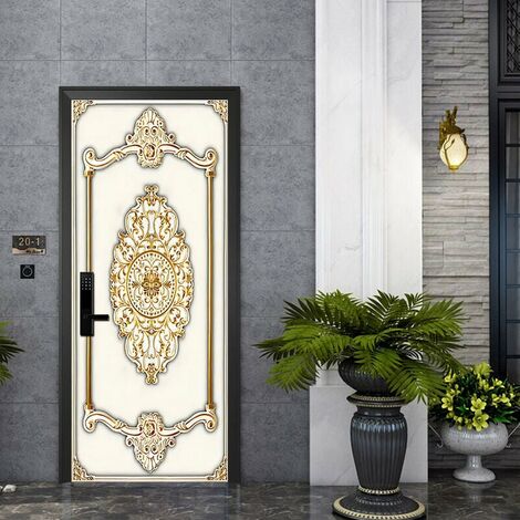 StyleM 77x200 cm 3D Adesivo per Porta Cantina per Vini Foto Murale Trompe l'oeil Adesivi Murali Carta da Parati Impermeabile in PVC per Camera da Letto Bagno Cucina Decor Adesivi per Porte