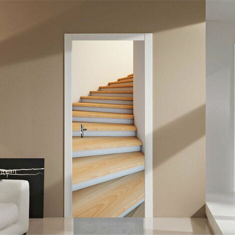 StyleQ 95x215 cm 3D Adesivo per Porta Cantina per Vini Foto Murale Adesivi Murali Trompe l'oeil Carta da Parati Impermeabile in PVC per Camera da Letto Bagno Cucina Decor Adesivi per Porte