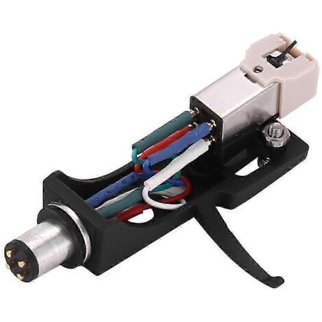 Stylet avec porte-cellule à 4 broches pour phonographe, platine vinyle, gramophone, aiguille pour vinyle LP, noir
