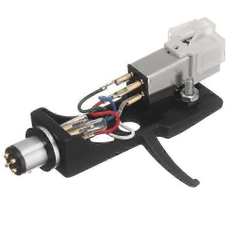 Stylet avec porte-cellule à 4 broches pour phonographe, platine vinyle, gramophone, aiguille pour vinyle LP, noir