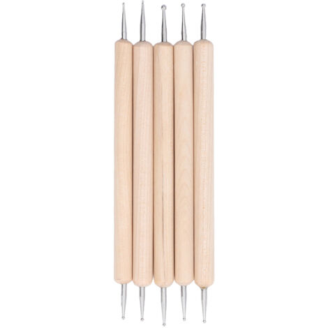Stylet de traçage à Double extrémité, 5 pièces, stylos d'indentation en acier inoxydable de hêtre pour peinture et gravure