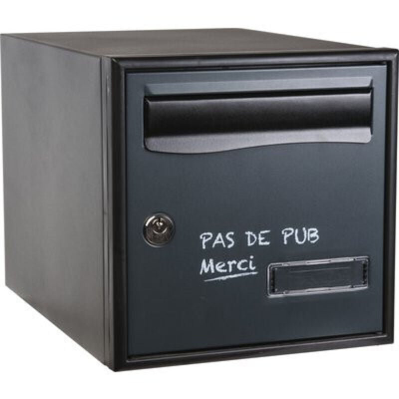 Boite aux lettres gris anthracite simple face pas de pub - stylis Decayeux