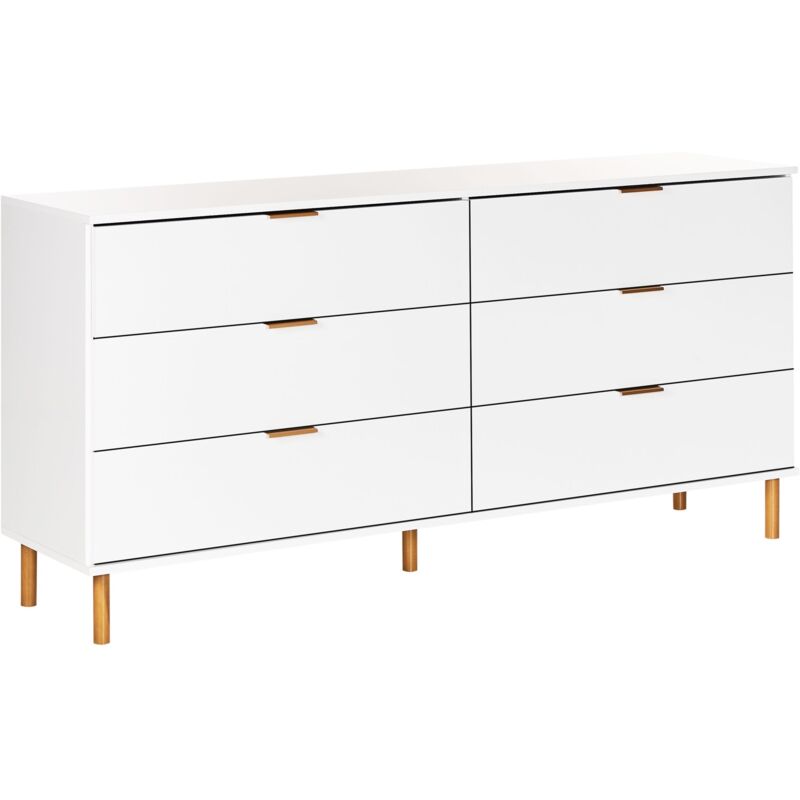 Beliani 6 Drawer Chest Walpole White