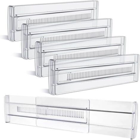 Stylish adjustable dividers for better drawer organization (in white, 4 pieces)