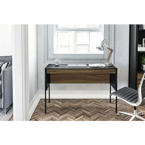 Stylish and Functional Opus Walnut & Black Study Desk with a Wood Effect Finish