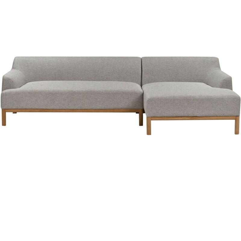 Beliani - Stylish Left Hand Corner Sofa Polyester Fabric Wooden Legs Living Room Grey Sosjo