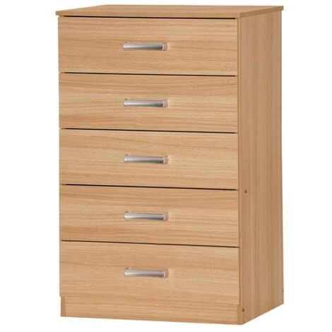 COMFY LIVING Stylish Oak Finish Bedroom Chest