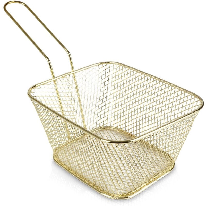 Image of Stylish serving basket in stainless steel with handle