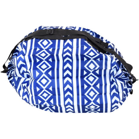 Stylish Shopping Backpacks Foldable Reusable Eco Friendly Grocery Bags for Shopping Travel(Blue White )