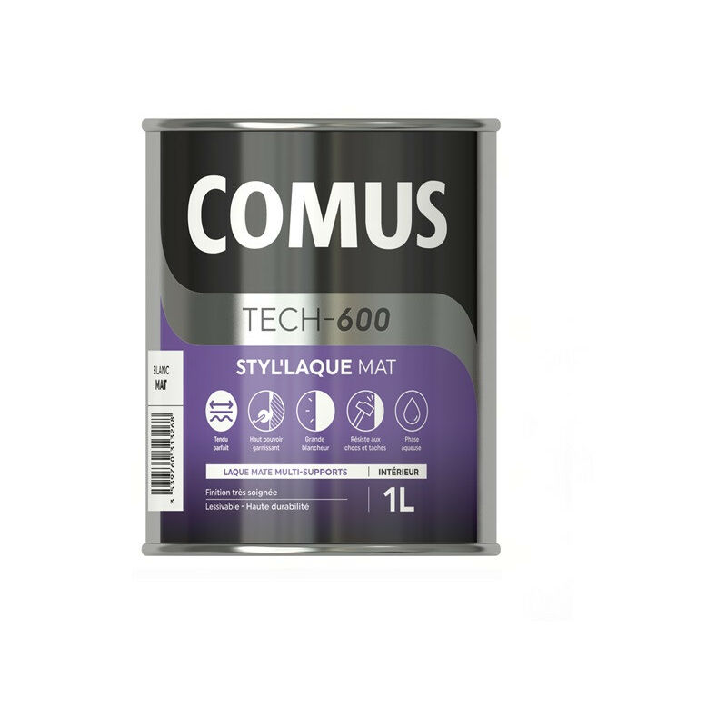 Styl'laque mat 1L - Peinture laque mat multi-supports Comus