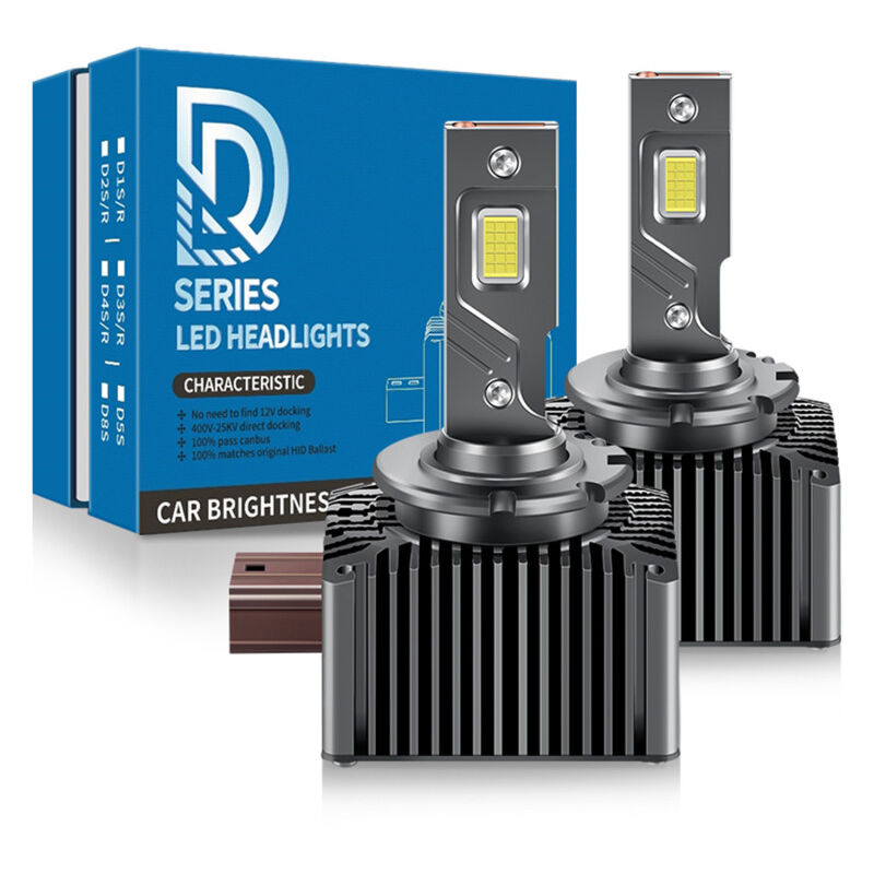 Phares LED série D HID D1S D2S D3S D4S D1R D2R D3R D4R Turbo LED 20 000 lm, puce CSP bidirectionnelle 6 000 K 110 W, Plug & Play