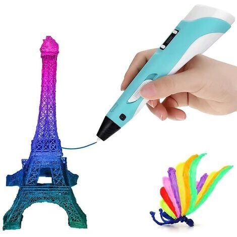 Stylo d'impression 3D pour enfants, stylo de dessin 3D créatif avec  filaments PLA 10 couleurs, écran LCD, alimenté par USB, stylo 3D pour  loisirs