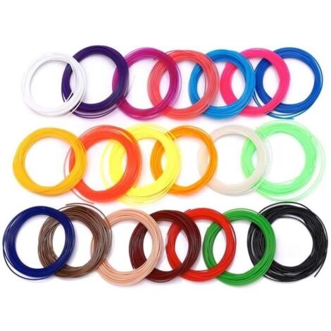 STYLO 3D Recharges de Filament pour 1,75 mm Ensemble d'imprimantes à Filament d'impression 3D PLA-ABS 20 Couleurs pour l'impressio