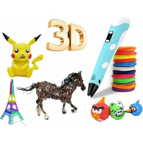Imprimante 3D Chronus Stylo 3D d'impression avec Ecran LCD+12  Multicolores Filament PLA pour Enfant et Adulte - Rouge