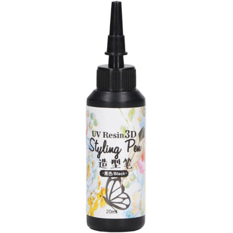 Stylo à Résine UV 20ml, Séchage Rapide, Liner 3D pour Dessin et Traçage, Forme Ergonomique, Idéal pour les Projets DIY et Décoration