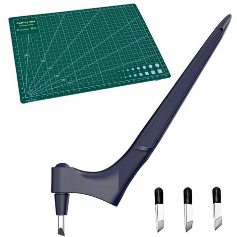 Stylo couteau utilitaire rotatif à 360 degrés stylo coupe papier (bleu)