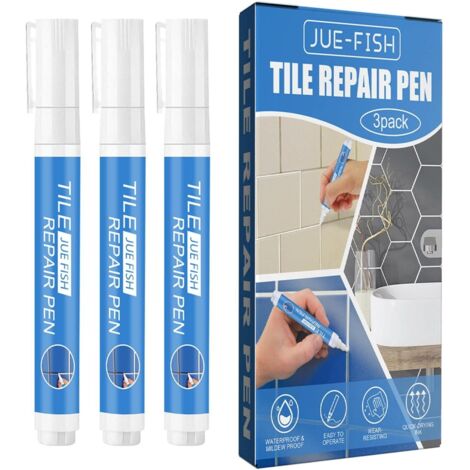 Stylo de blanchiment - 3 pièces Stylo à coulis marqueur de Peinture pour carrelage Blanc - Le Gel de blanchiment des Taches de