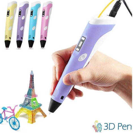 Stylo De Dessin 3d à Impression Stéréoscopique Avec Jeu De 3 Filaments