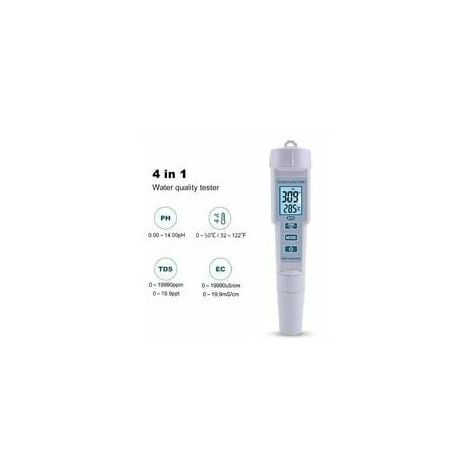 Stylo de test de pH/EC/TDS/température quatre en un testeur de qualité de l'eau mesure d'affichage à cristaux liquides de haute précision HANBING