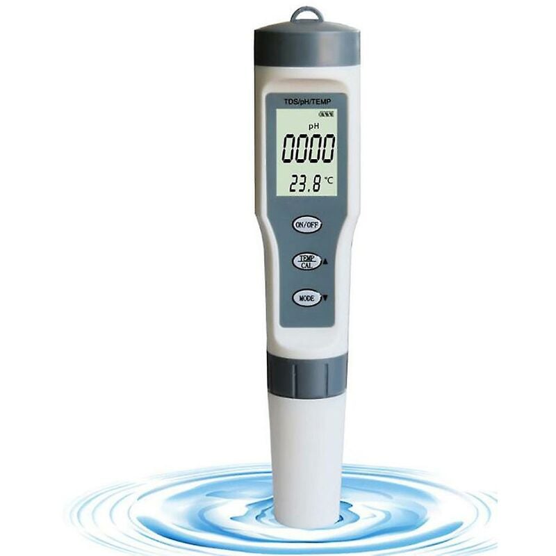 Fortuneville - Stylo de test de qualité de l'eau 3 en 1 haute précision Tds/ph/temp 0-14 plage de mesure pH