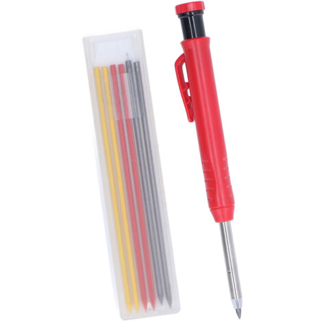 Stylo de traçage menuiserie 2.8mm pointe carbure avec 3 recharges de couleur, outil de marquage multifonction pour bois