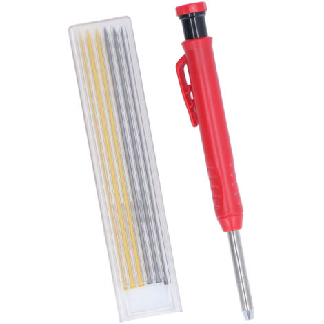 Stylo de Traçage Menuiserie Pointe Carbure 2.8mm avec Mines Rechargeables Multicolores