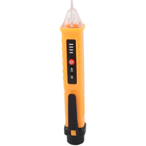 Stylo Détecteur de Tension Électrique AC/DC avec Signal Lumineux et Sonore - Testeur de Courant Haute Sensibilité pour Électriciens - Jaune