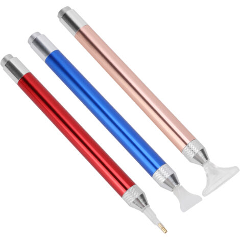 Stylo Diamant Lumineux avec Loupe pour Broderie Diamant 5D DIY - Lot de 3