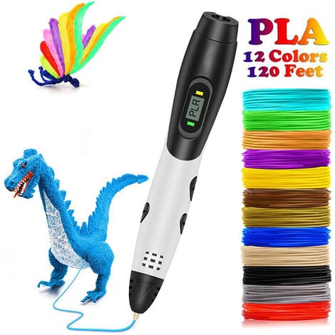 23€40 sur Stylo 3D d'impression avec Ecran LCD+12 Multicolores Filament PLA  pour Enfant et Adulte-Blanc - Imprimante 3D - Achat & prix