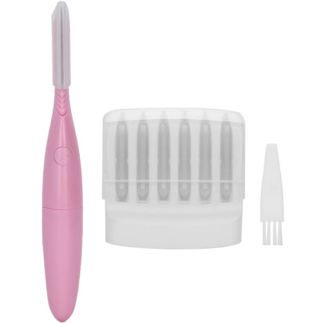 Stylo Épilateur Sourcils Portable avec Lames Inox - Outil Maquillage Rose