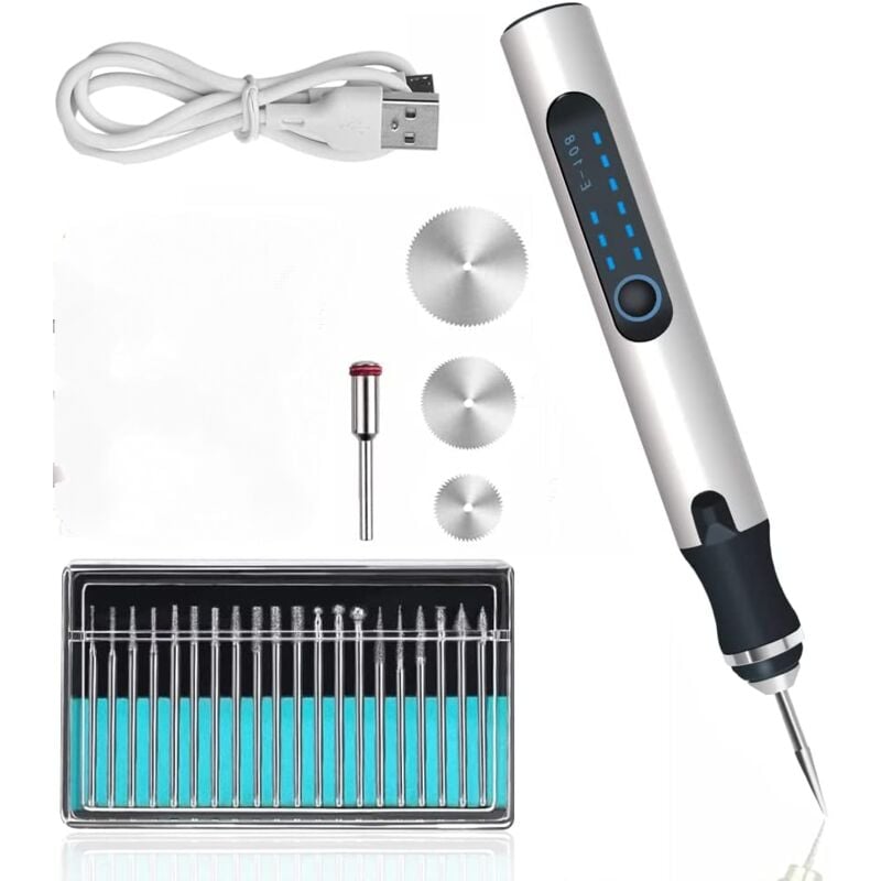 Stylo Graveur Électrique, Gravure Carve Outil, Mini Outil Graver Bricolage, Pour Bricolage Papeterie École Bijoux Métal Verre Pierre Plastique Bois