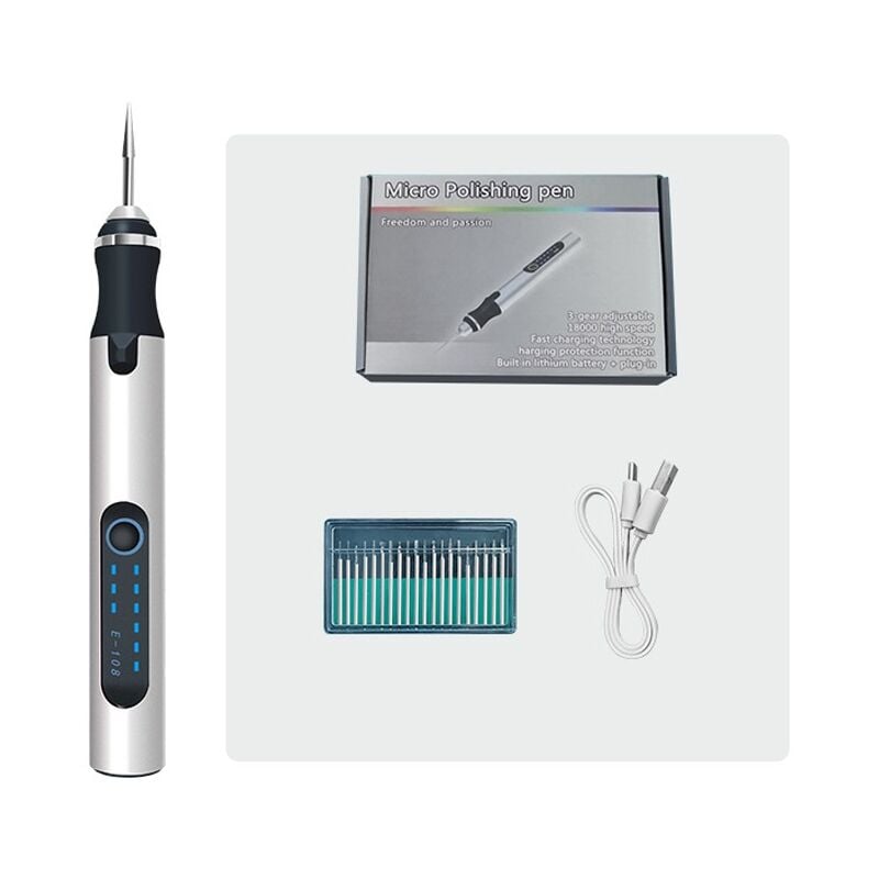 Durficst - Stylo graveur électrique sans fil, mini outil de gravure professionnel rechargeable par usb pour bijoux, bois, métal, pierre, plastique,
