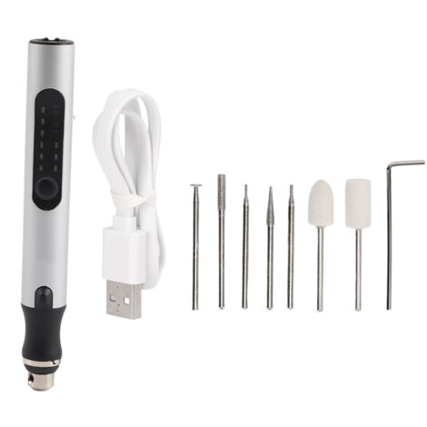 Stylo Graveur Rotatif Sans Fil Kit 3 Vitesses Rechargeable pour Découpe et Polissage