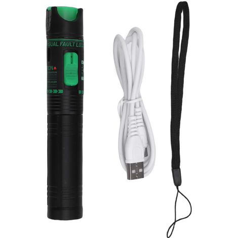 Stylo localisateur visuel de défauts, 15KM, Rechargeable VFL, outil de test de câbles à fibres optiques Portable, lumière verte pour CATV