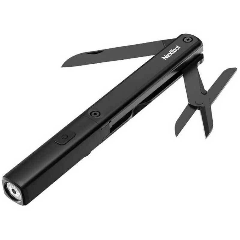 Stylo multifonction NexTool 3 en 1 NE20026 : lampe torche, couteau et ciseaux.