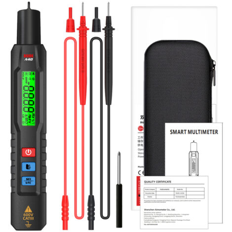 Stylo numérique universel multifonctionnel 3-en-1, détecteur de tension AC/DC NCV, ohmmètre et thermomètre infrarouge avec plage de mesure de -20380℃