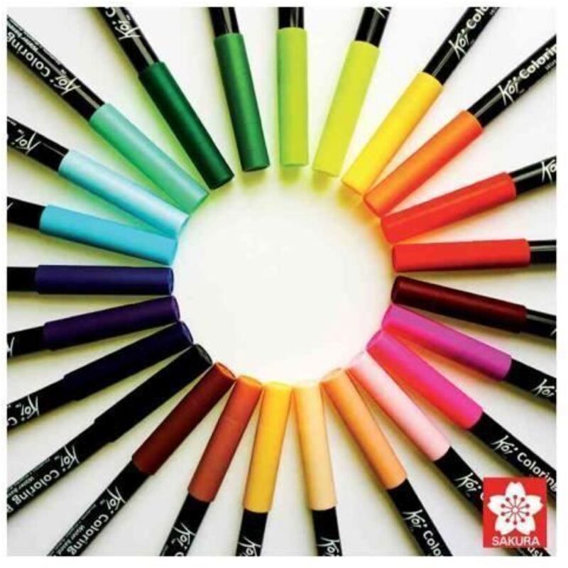 SAKURA Stylo pinceau -  - Koi Coloring Brush - Pourpre - Flexible - Nylon - Encre m&eacute;lang&eacute;e