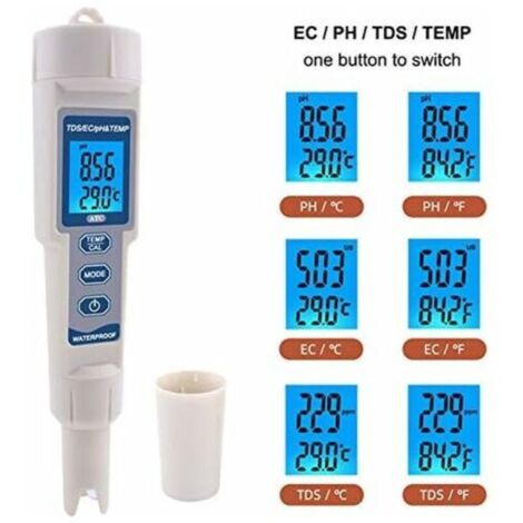 Stylo Portable TDS/EC/TEMP/PH Mètre Testeur Quatre-en-Un