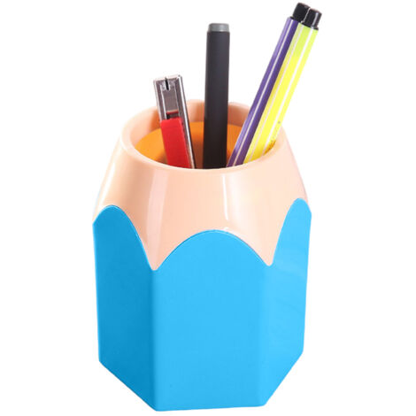 Stylo Porte-Crayons en Forme de Crayon - Pot à Stylos, Vase Décoratif pour Bureau et Maison - Organisateur de Bureau avec Contraste de Couleurs