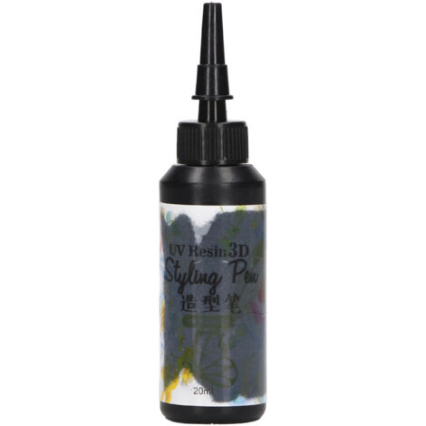 Stylo Résine UV 20ml à Séchage Rapide pour Dessin 3D, Liner Créatif Forme Stylo Unique pour Contours et Traçage DIY Doré
