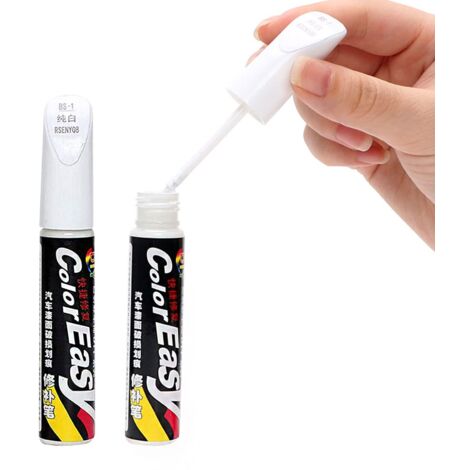 Stylo Retouche Peinture, Stylo Réparation des rayures Auto De Peinture, Anti Rayure pour Carrosserie Moto Voiture Vélo, 2 Pièces (Blanc)