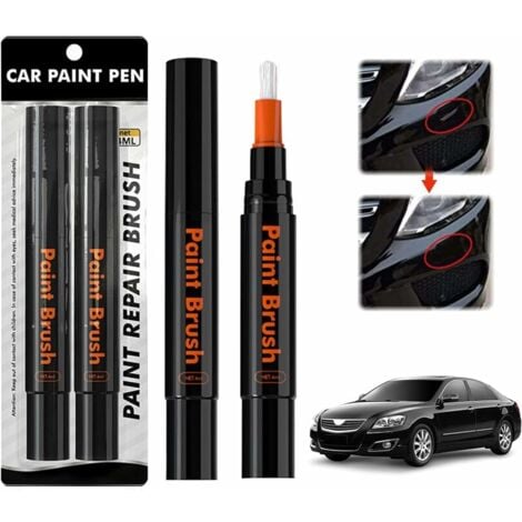 AUTRES Stylo Retouche Peinture Voiture Noir, 2 Pièces Stylo de Réparation de Rayures de Voiture, Rayures Réparation de Peinture, Stylo Anti Rayure Voiture et Stylo de Polissage de Voiture, Noire H739