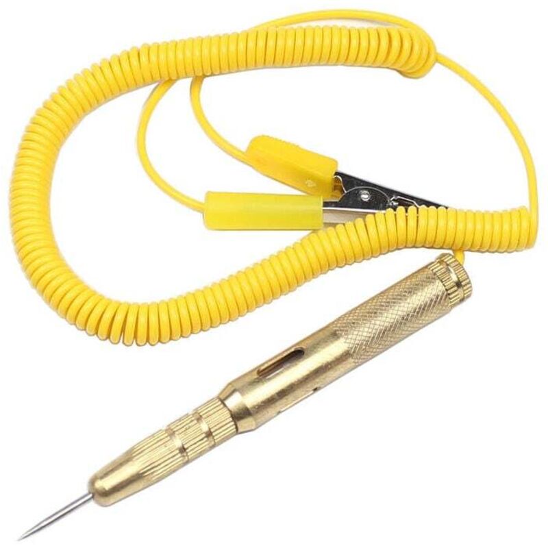 Ymyny - Stylo testeur de circuit Ulisem, testeur de circuit automobile, stylo de test de tension d'ampoule cc 6 v, 12 v, 24 v, jaune
