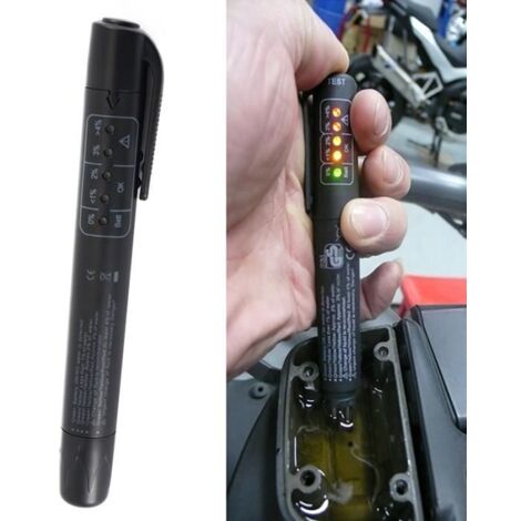 Stylo Testeur de Liquide de Frein Voiture Auto Examinateur LED DOT3 DOT4 DOT5 De L\'eau D\'humidité LED Indicateur D\'essai D\'outil Com