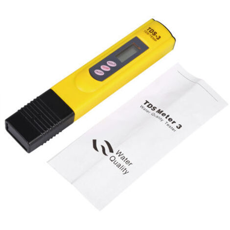 Stylo testeur de qualité d'eau LCD, filtre de pureté, testeur TDS, 0-9999 ppm, température, jaune