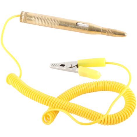 Stylo Testeur de Tension 6V 12V 24V pour Voiture Auto - Jaune