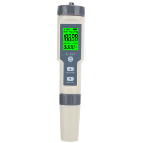 Stylo testeur numérique 4 en 1 EC TDS température et salinité pour aquarium d'eau de mer (pile non incluse)