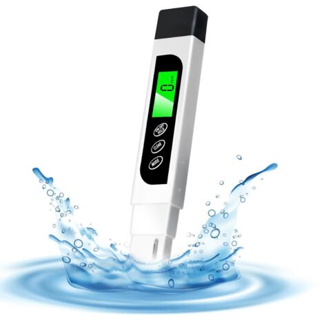 Stylo testeur portable 3 en 1 pour la qualité de l'eau : analyseur de conductivité (EC), mesure de la valeur TDS, compensation automatique de température et rétroéclairage.