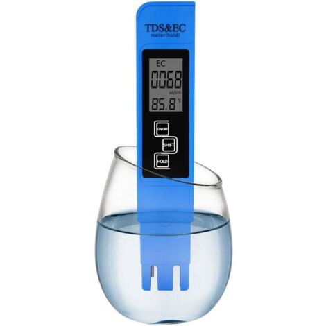 Stylo Testeur Qualité Eau Haute Précision Trois en Un Ph Ec Tds En Ligne Bleu